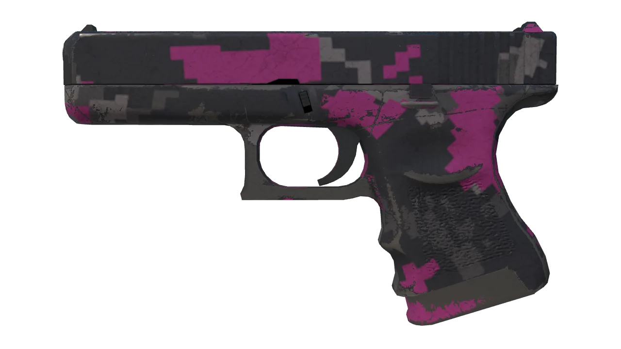Glock-18 | Pink DDPAT (Well-Worn) — Dust II light, front