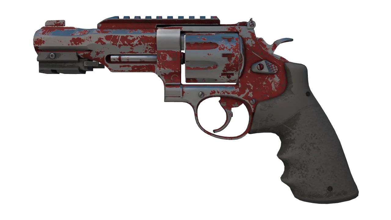 R8 Revolver | Crimson Web (Battle-Scarred) — Dust II light, front