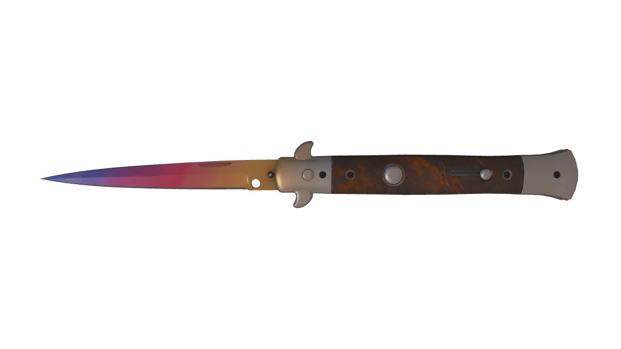 ★ Stiletto Knife | Fade (Minimal Wear) — Dust II light, front