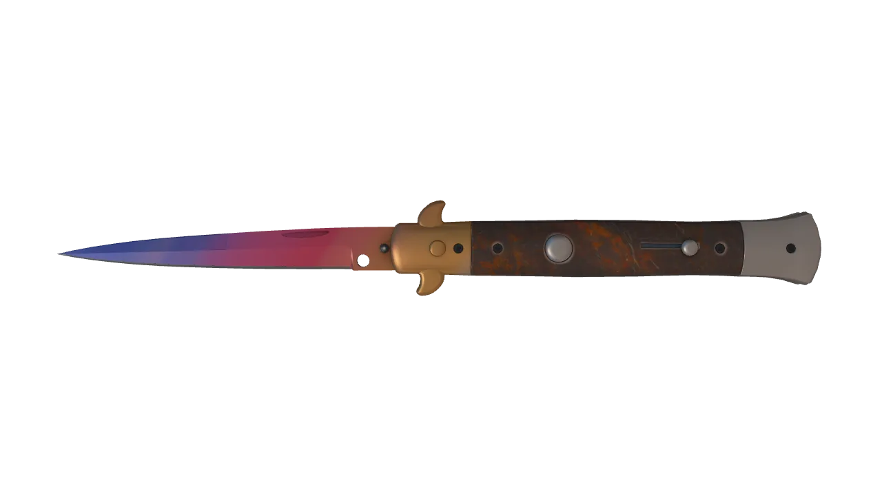 Stiletto Knife | Fade seed #577, front