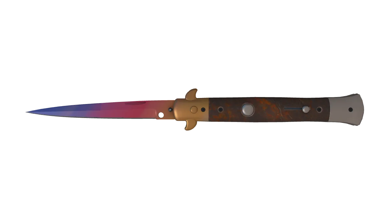Stiletto Knife | Fade seed #849, front