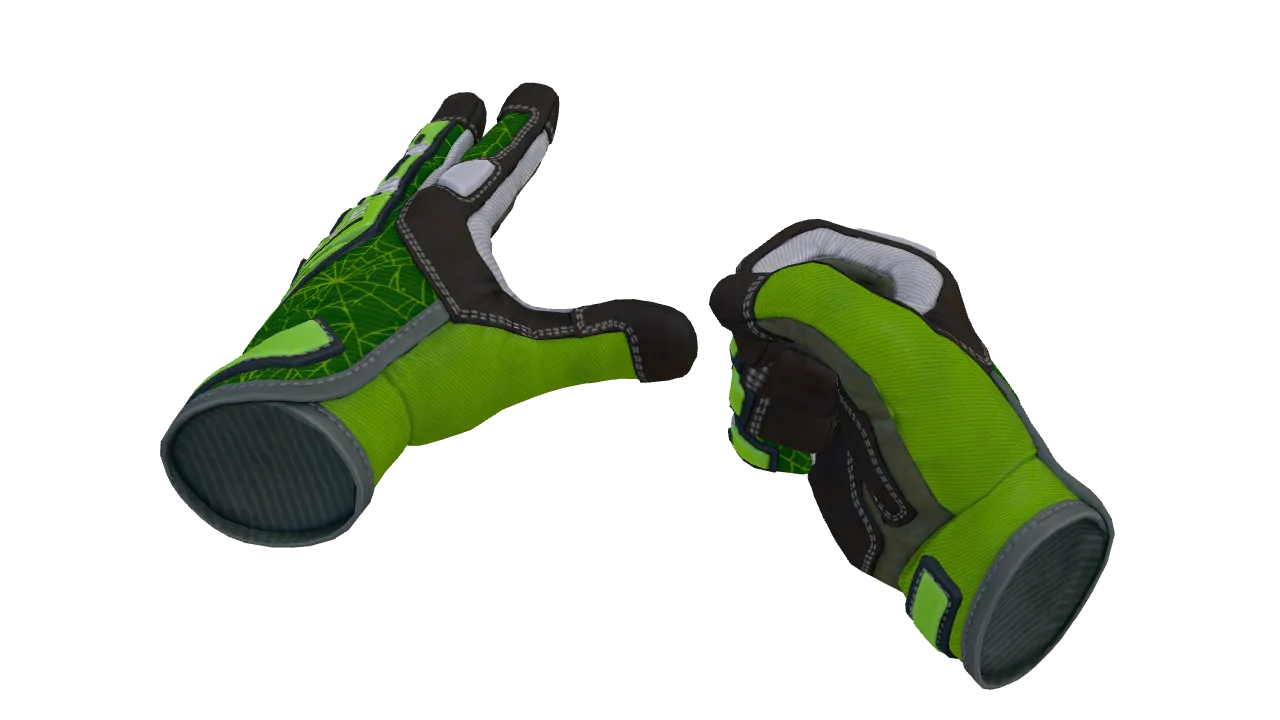 Specialist Gloves | Emerald Web seed #233, front