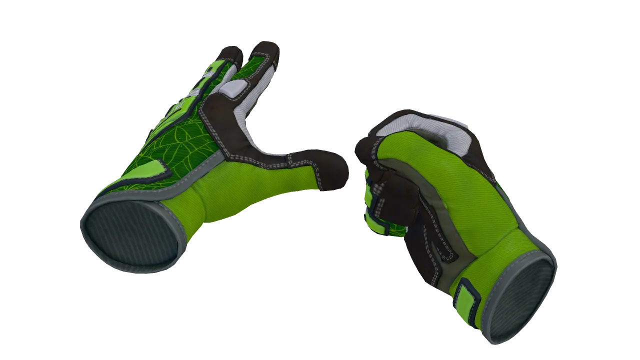 Specialist Gloves | Emerald Web seed #335, front