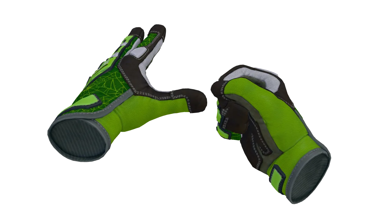 Specialist Gloves | Emerald Web seed #656, front