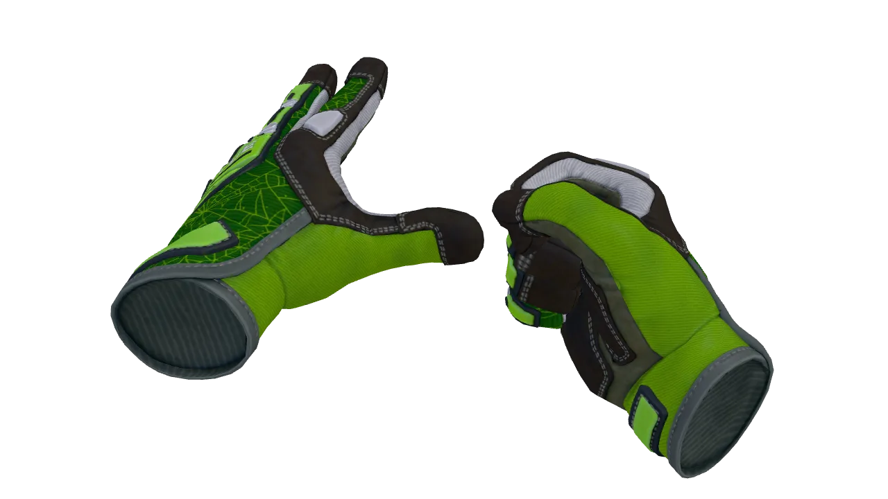 Specialist Gloves | Emerald Web seed #695, front