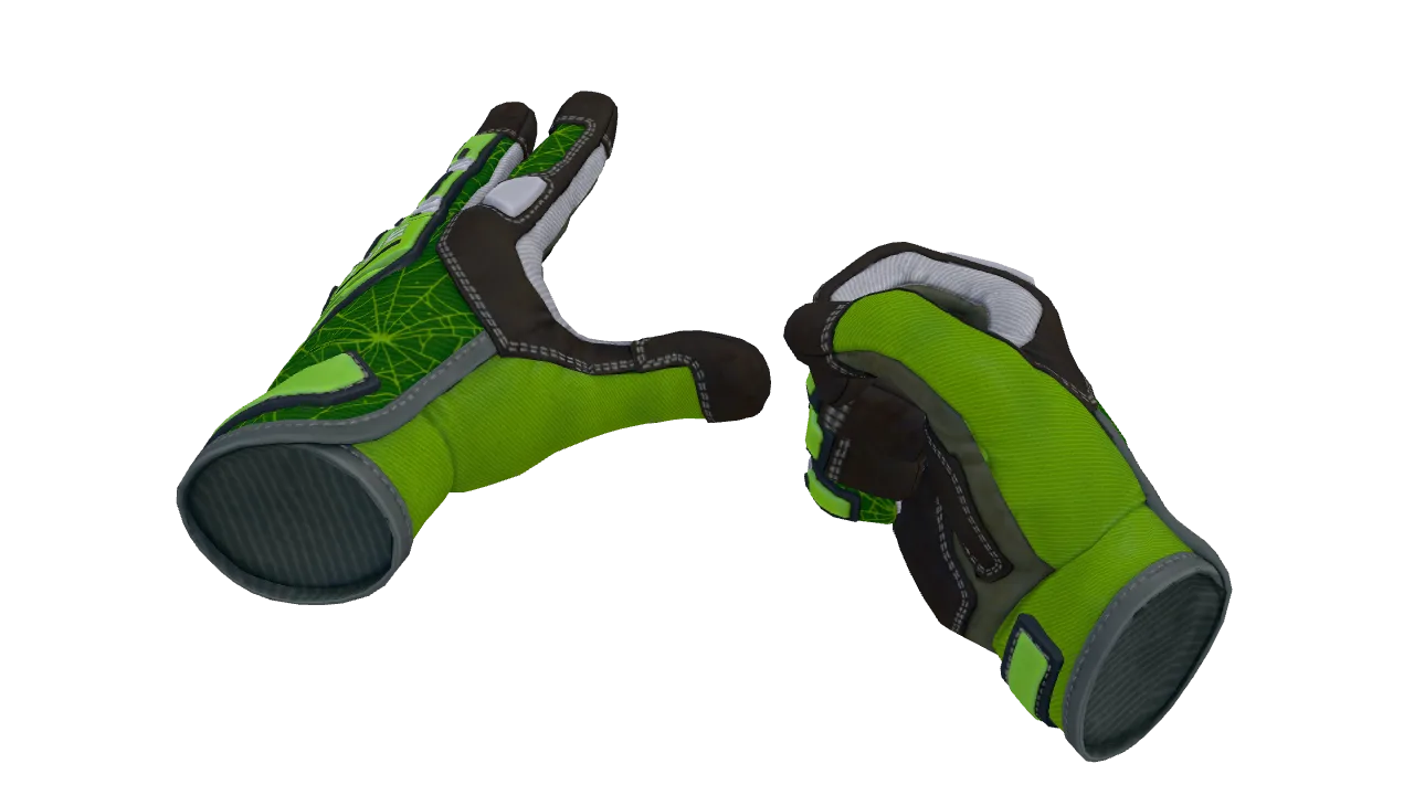 Specialist Gloves | Emerald Web seed #789, front