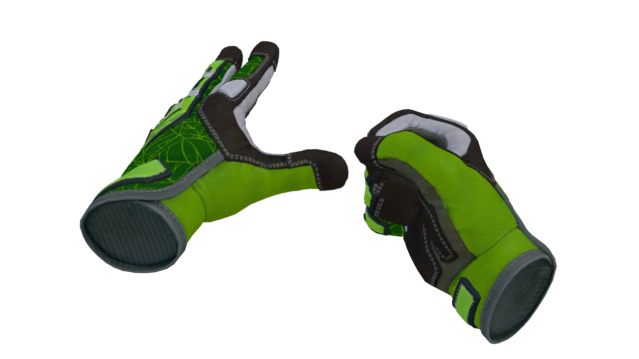 Specialist Gloves | Emerald Web seed #945, front