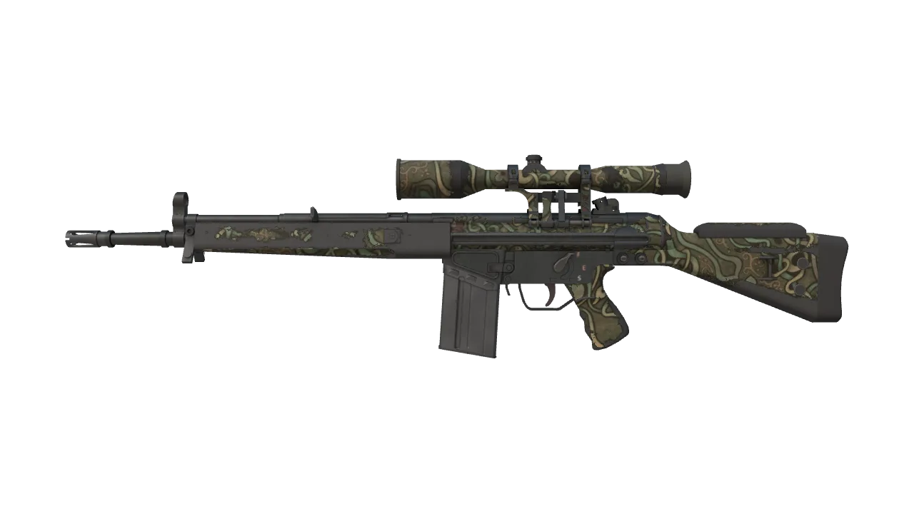 G3SG1 | New Roots (Battle-Scarred) — Dust II light, front