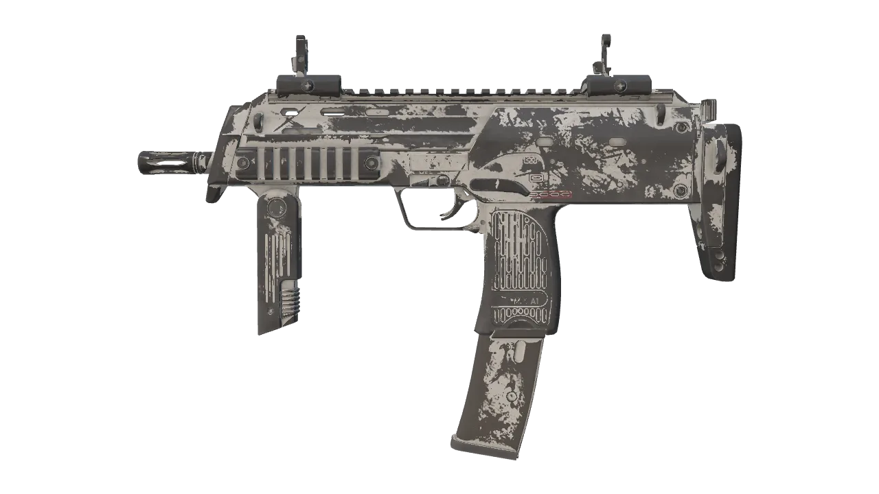 Souvenir MP7 | Whiteout (Battle-Scarred) — Dust II light, front