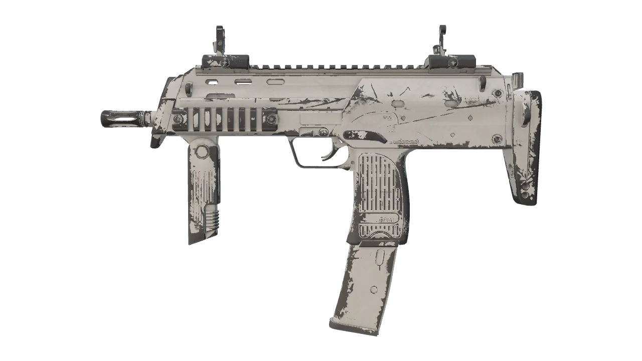 Souvenir MP7 | Whiteout (Well-Worn) — Dust II light, front