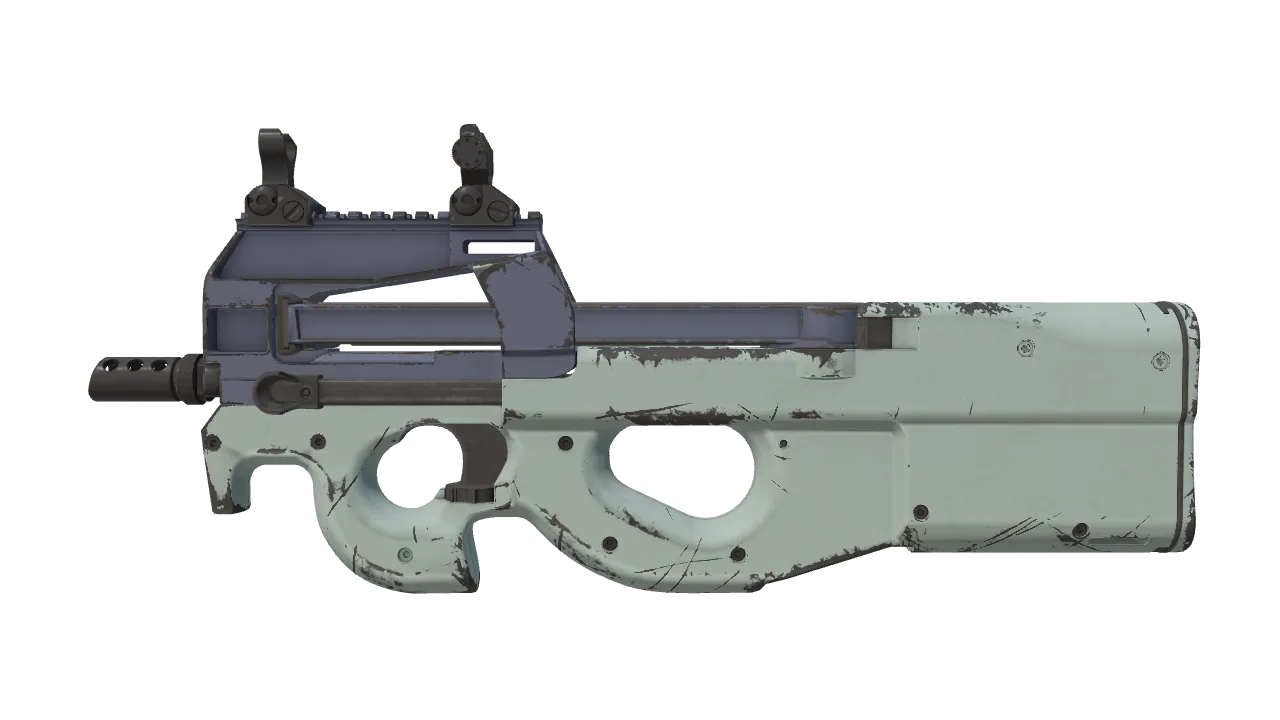 Souvenir P90 | Storm (Field-Tested) — Dust II light, front