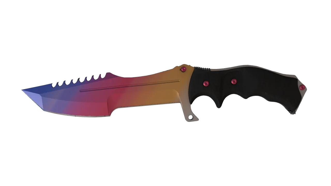 Huntsman Knife | Fade seed #256, front