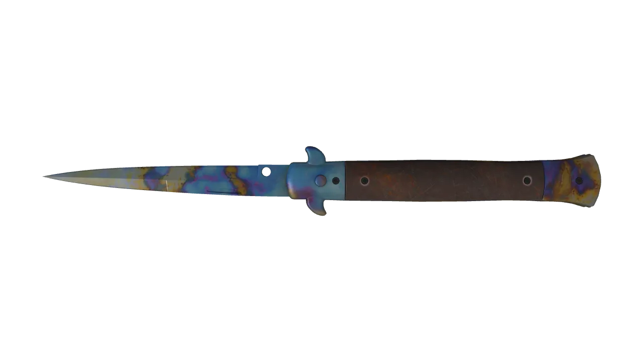 Stiletto Knife | Case Hardened seed #11, back