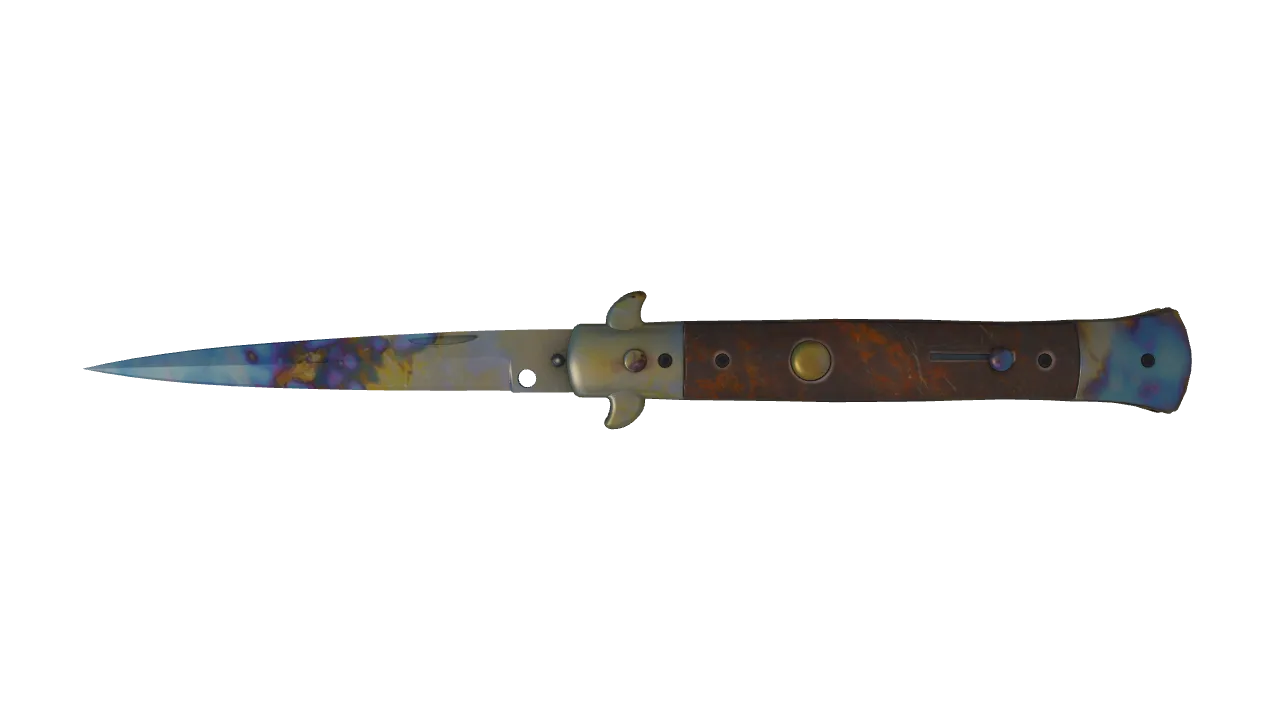 Stiletto Knife | Case Hardened seed #11, front