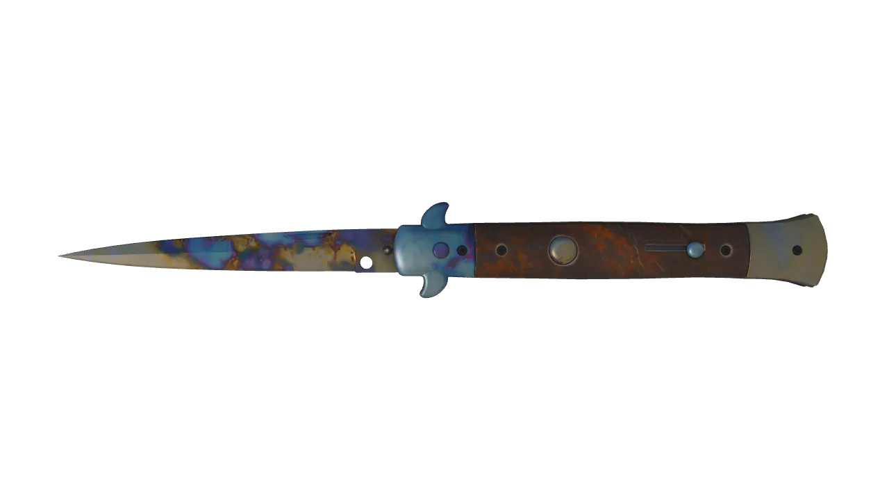 Stiletto Knife | Case Hardened seed #112, front