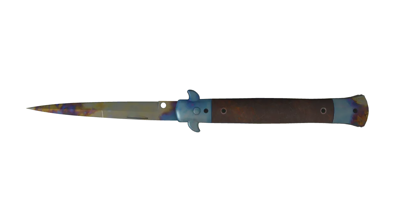 Stiletto Knife | Case Hardened seed #13, back