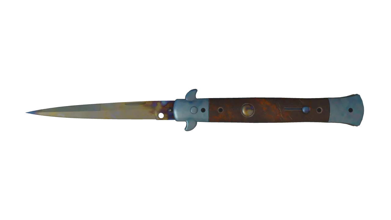 Stiletto Knife | Case Hardened seed #13, front