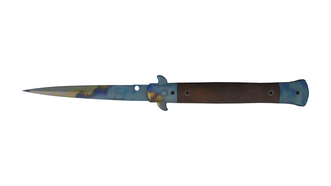 Stiletto Knife | Case Hardened seed #130, back