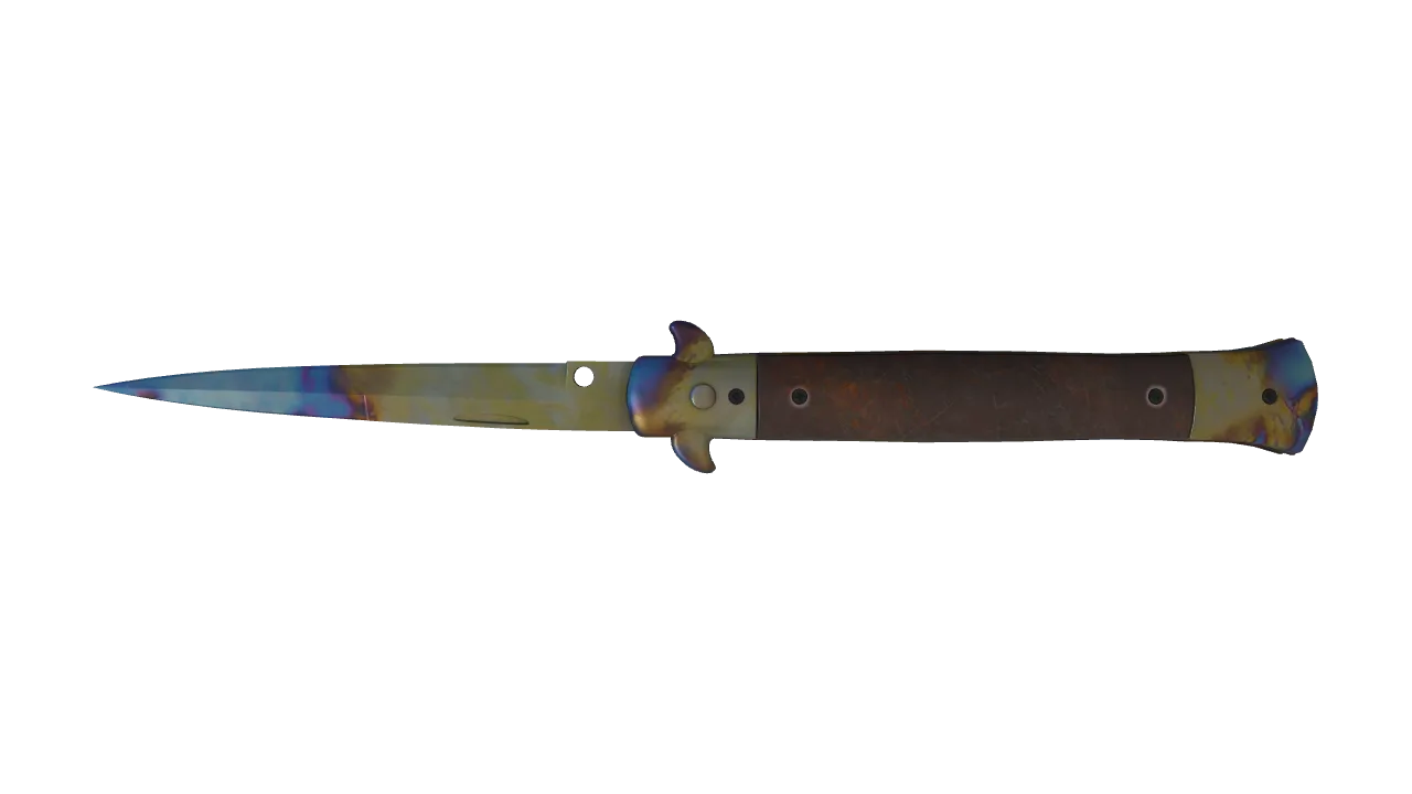 Stiletto Knife | Case Hardened seed #135, back