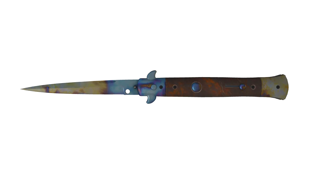 Stiletto Knife | Case Hardened seed #135, front