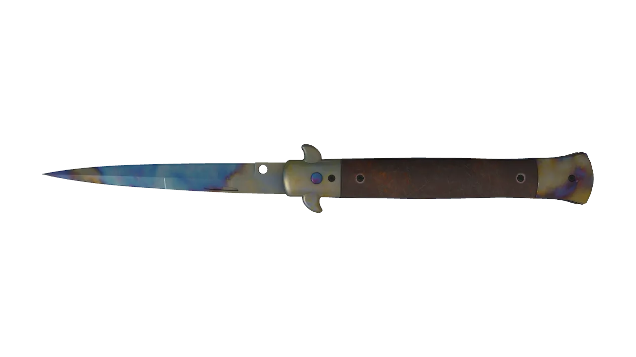 Stiletto Knife | Case Hardened seed #136, back