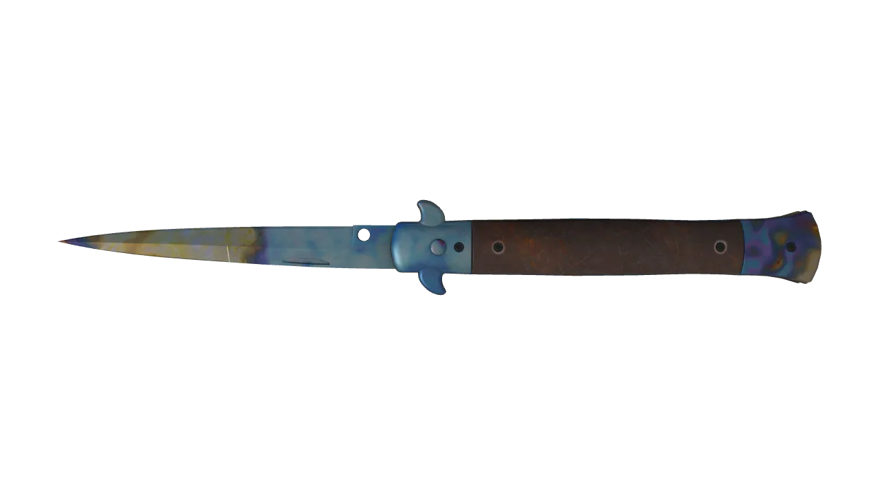 Stiletto Knife | Case Hardened seed #139, back