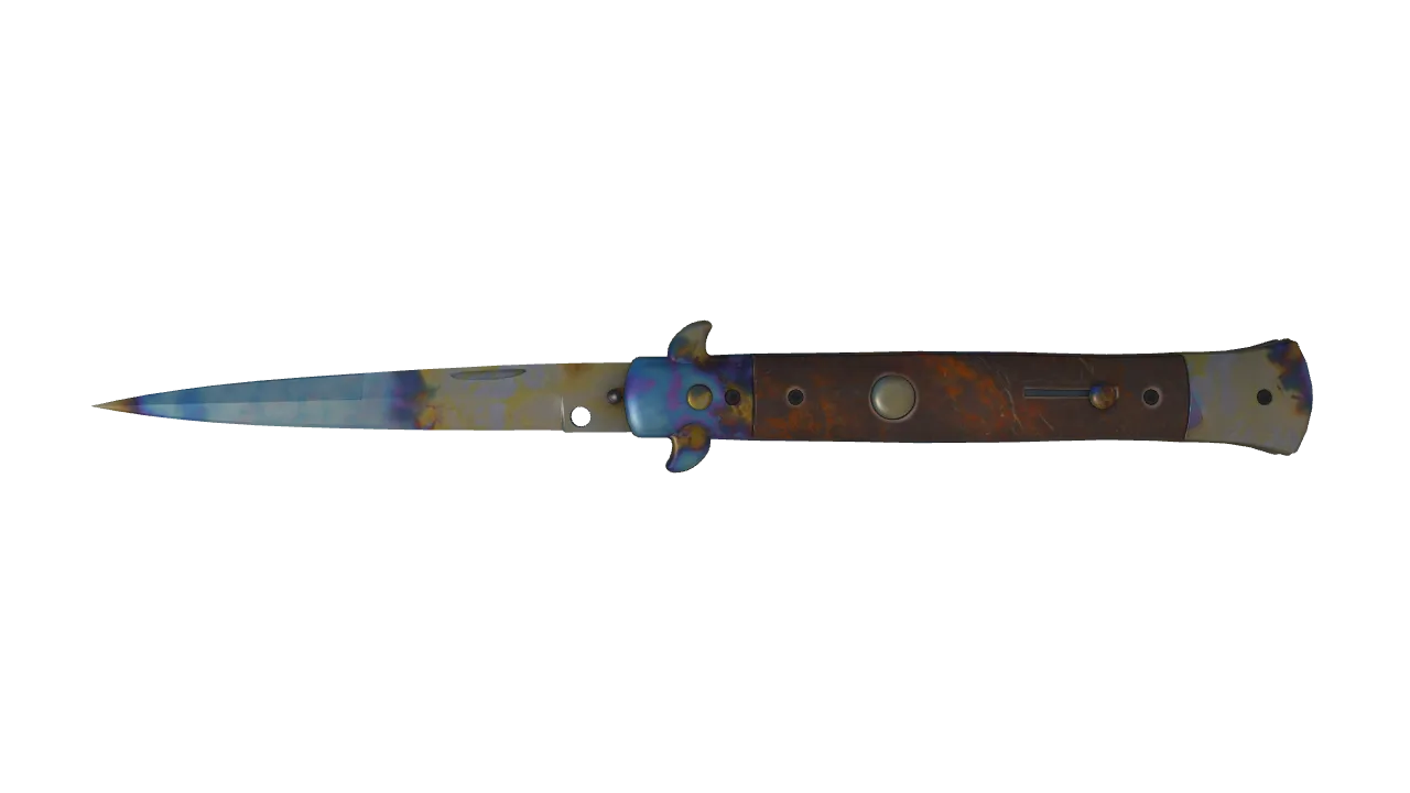 Stiletto Knife | Case Hardened seed #139, front