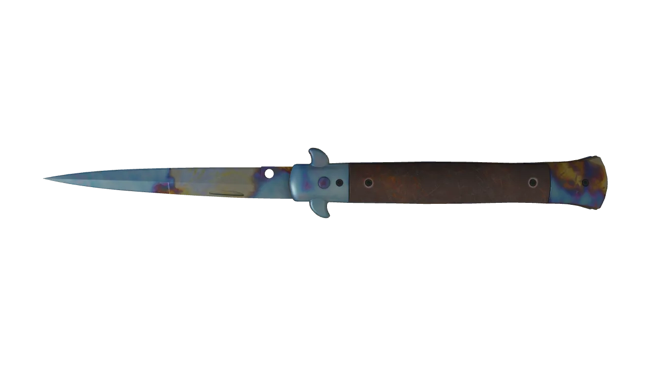 Stiletto Knife | Case Hardened seed #147, back