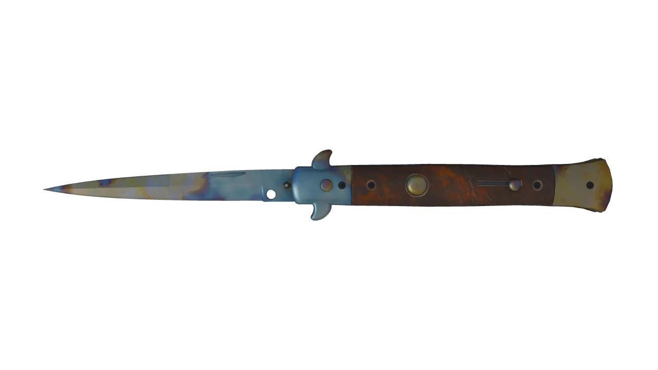 Stiletto Knife | Case Hardened seed #147, front