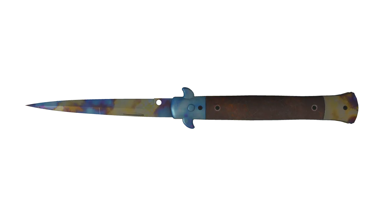Stiletto Knife | Case Hardened seed #151, back