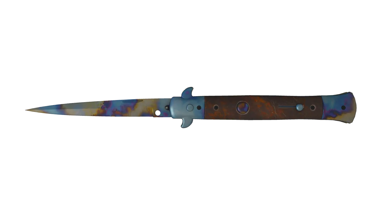 Stiletto Knife | Case Hardened seed #151, front