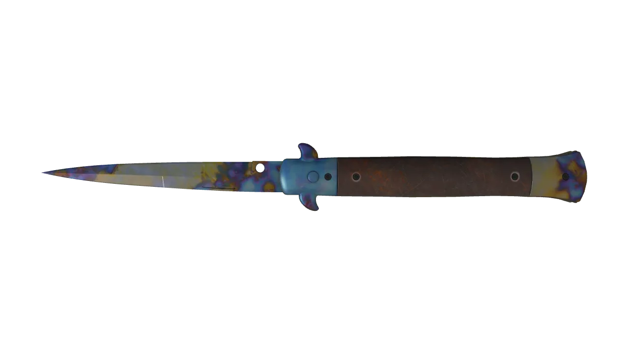 Stiletto Knife | Case Hardened seed #172, back