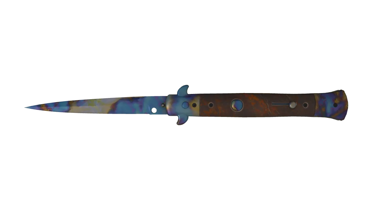 Stiletto Knife | Case Hardened seed #172, front