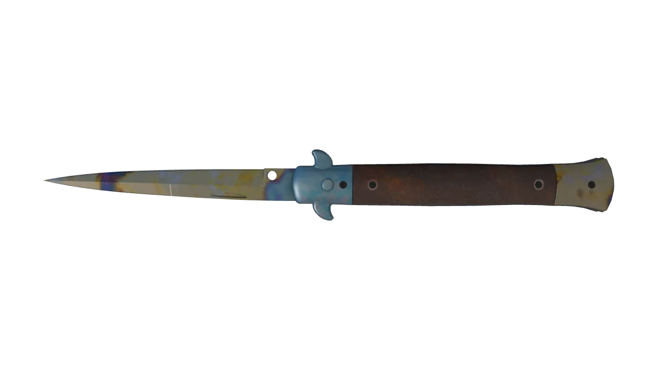 Stiletto Knife | Case Hardened seed #179, back