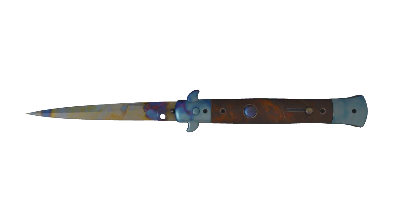 Stiletto Knife | Case Hardened seed #179, front