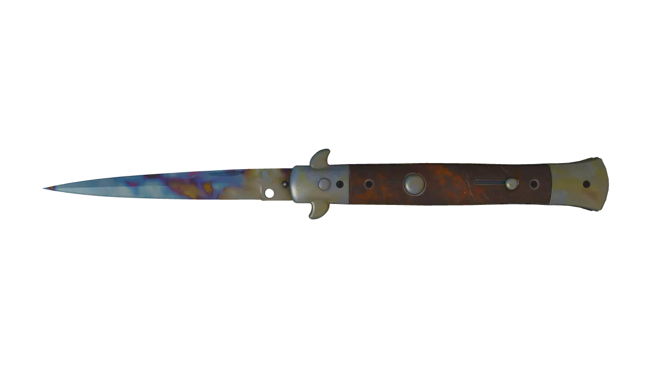 Stiletto Knife | Case Hardened seed #194, front