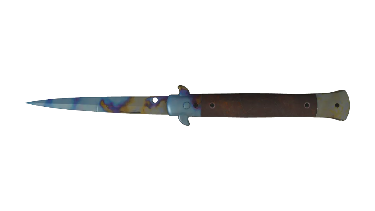 Stiletto Knife | Case Hardened seed #208, back