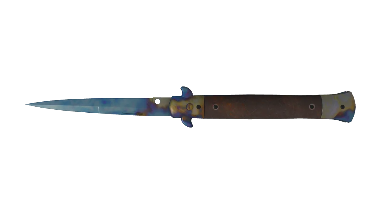 Stiletto Knife | Case Hardened seed #214, back