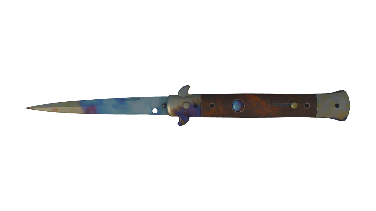 Stiletto Knife | Case Hardened seed #214, front
