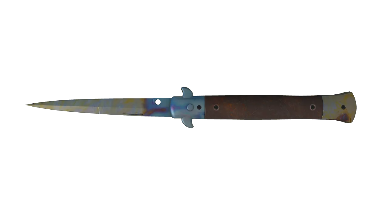 Stiletto Knife | Case Hardened seed #228, back
