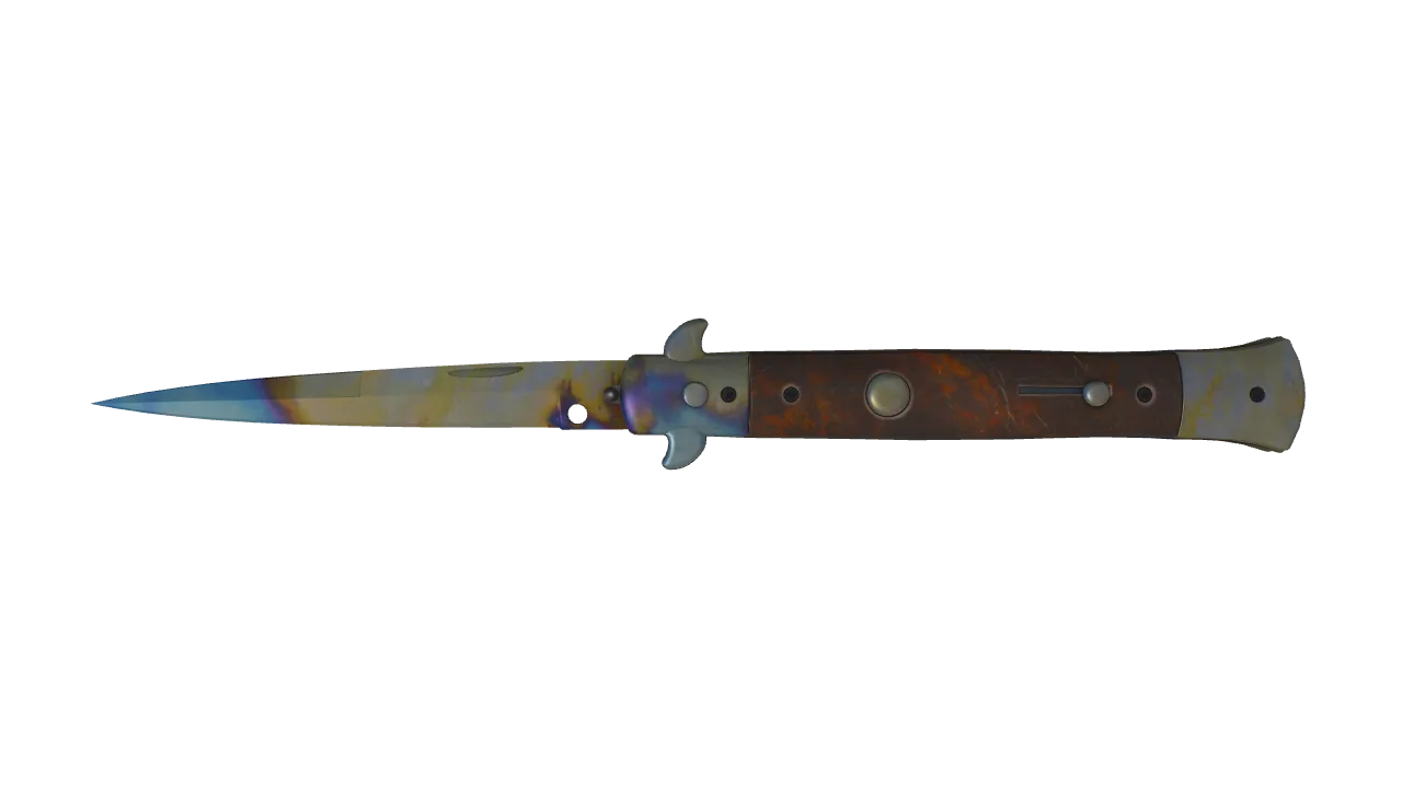 Stiletto Knife | Case Hardened seed #228, front