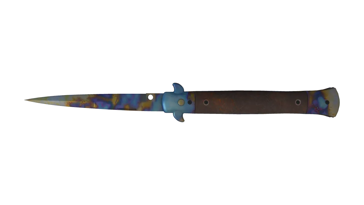 Stiletto Knife | Case Hardened seed #230, back