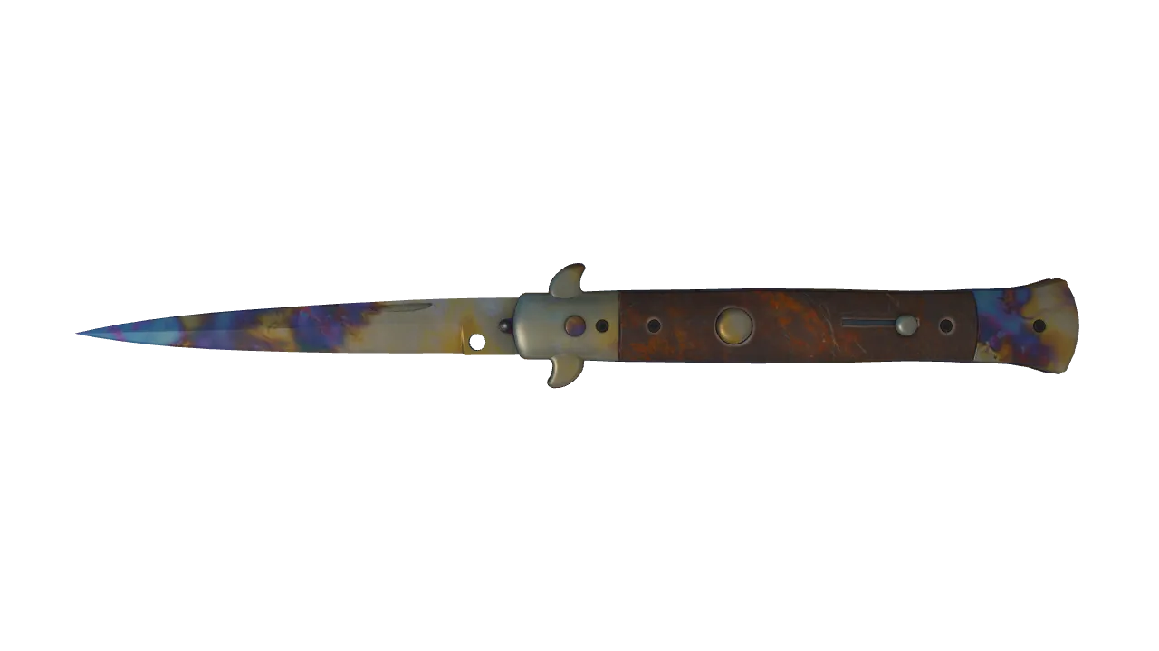 Stiletto Knife | Case Hardened seed #230, front