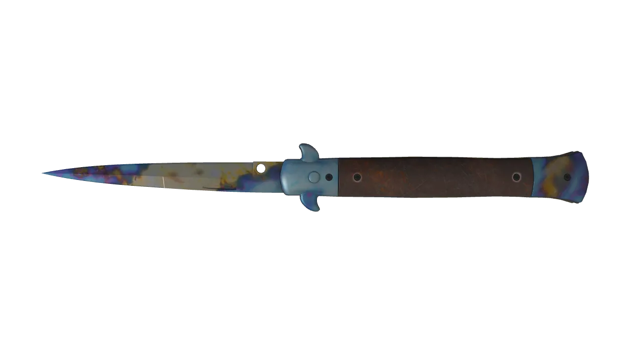 Stiletto Knife | Case Hardened seed #236, back
