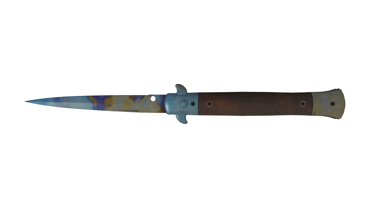 Stiletto Knife | Case Hardened seed #242, back