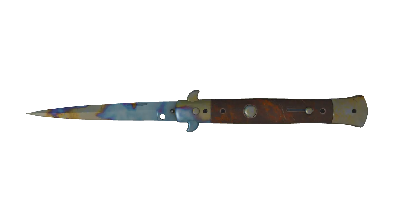 Stiletto Knife | Case Hardened seed #242, front