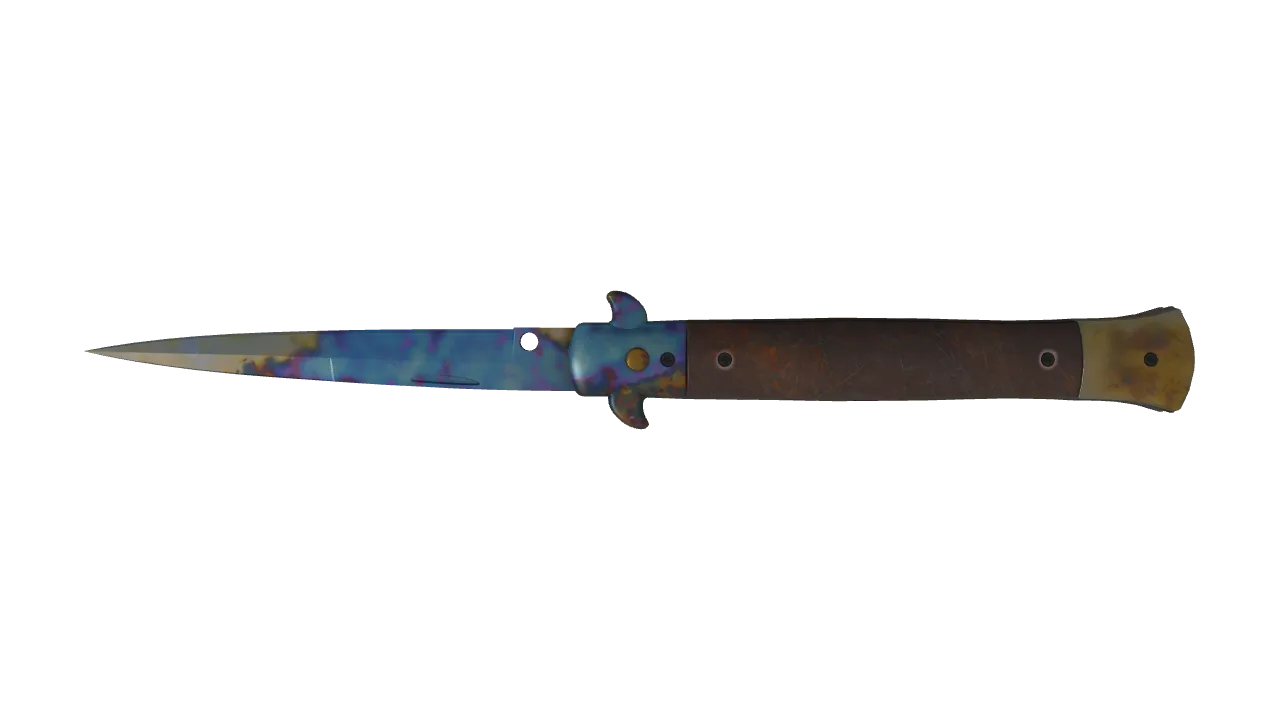 Stiletto Knife | Case Hardened seed #244, back