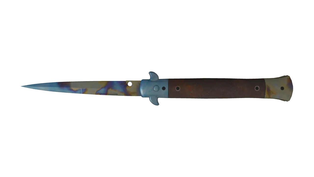 Stiletto Knife | Case Hardened seed #248, back