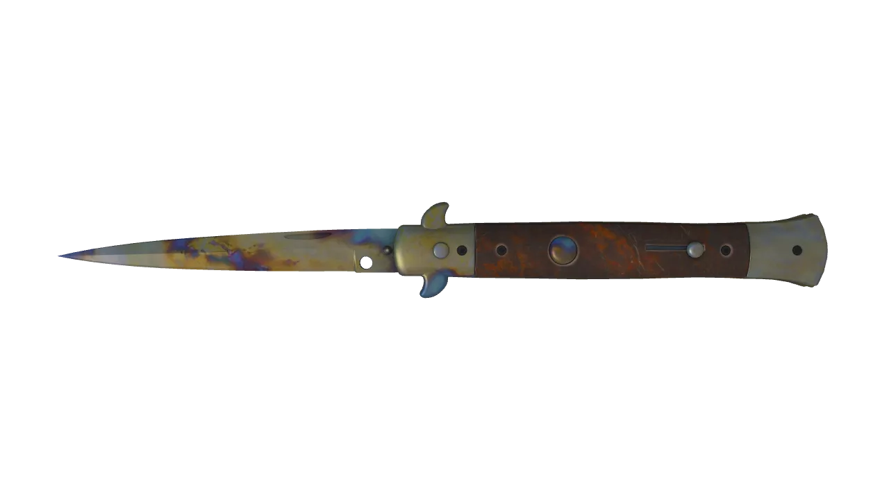 Stiletto Knife | Case Hardened seed #248, front