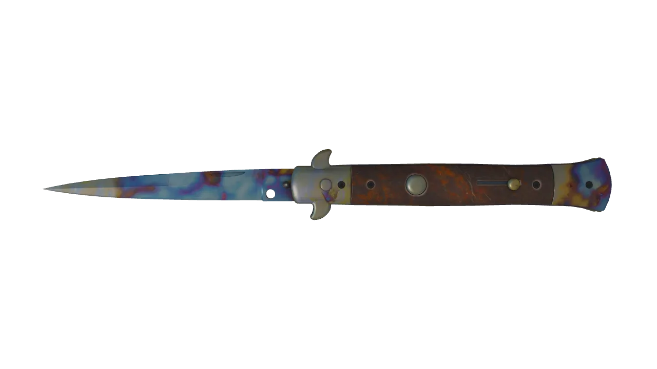 Stiletto Knife | Case Hardened seed #254, front